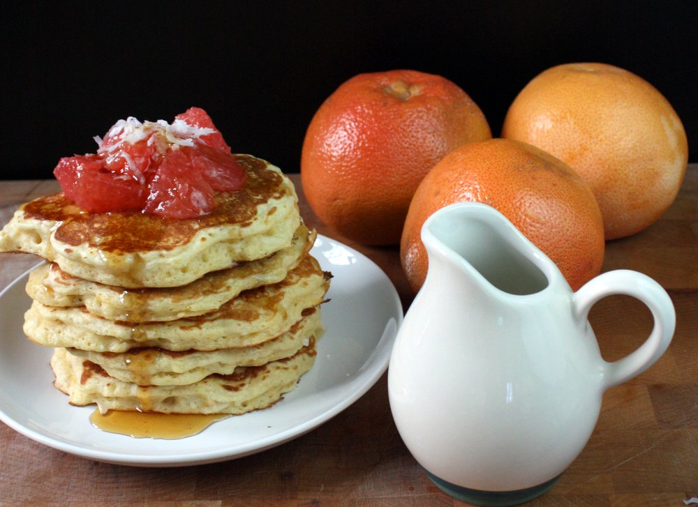 grapefruit coconut pancakes