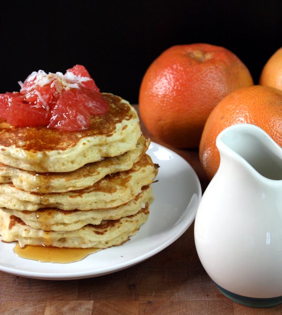 coconut grapefruit pancakes