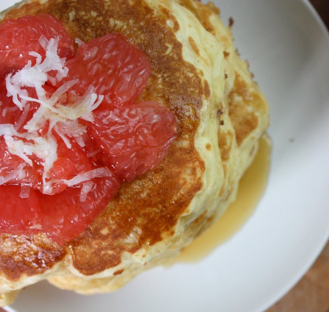 coconut grapefruit pancakes