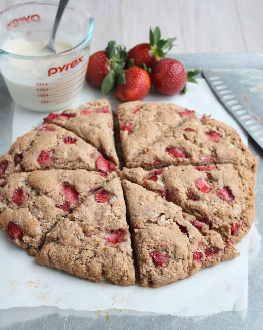 whole wheat strawberry and cream scones