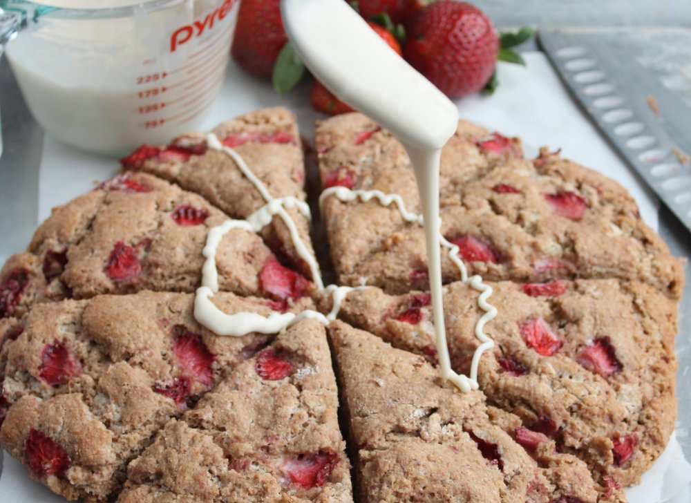 whole wheat strawberry and cream scones