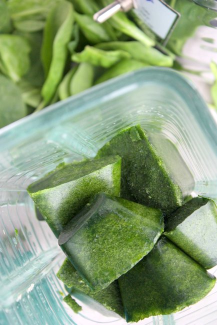 spinach ice cubes