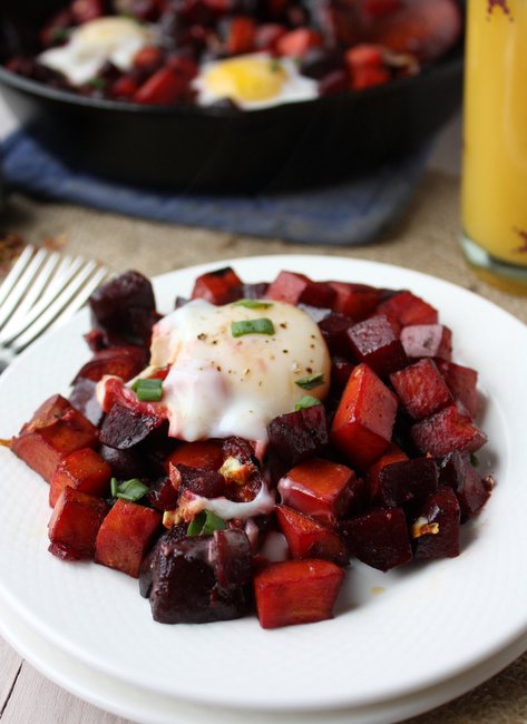 beet and sweet potato hash