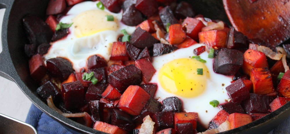 sweet potato and beet hash