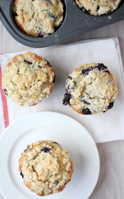 brown butter blueberry muffins