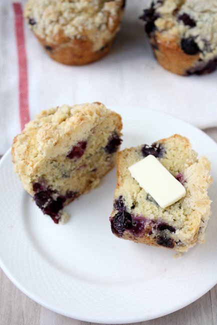 brown butter blueberry muffins