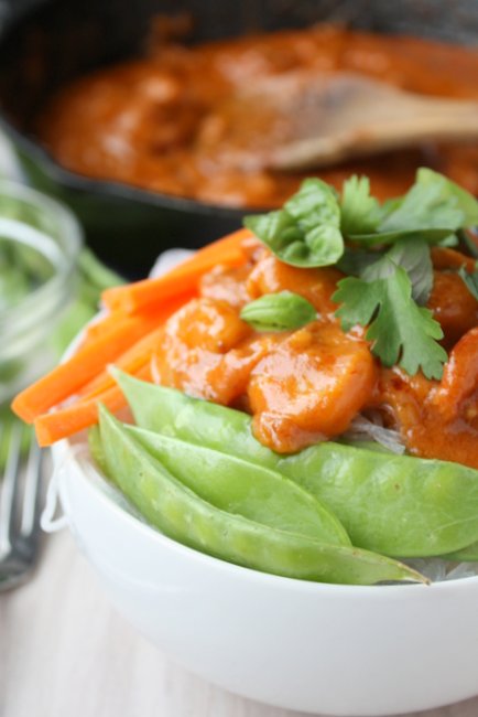 thai peanut shrimp bowls