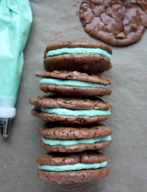 mint brownie sandwich cookies