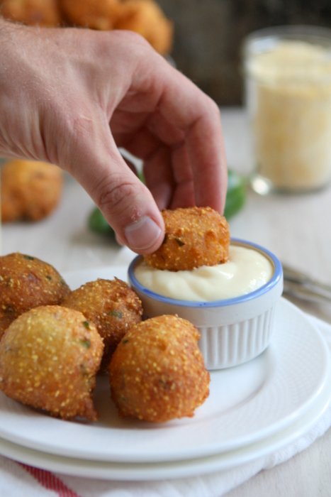 Hush Puppies with Creamy Honey Orange Sauce