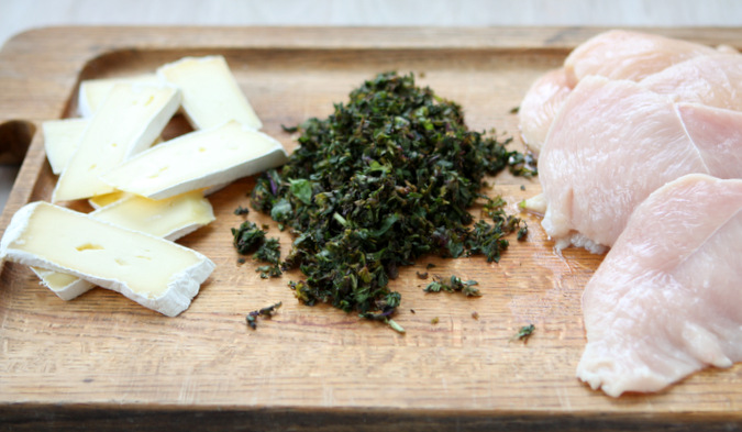 Brie, Basil, and Kale Stuffed Baked Chicken