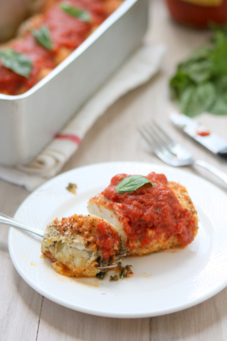 Brie, Basil, and Kale Stuffed Baked Chicken