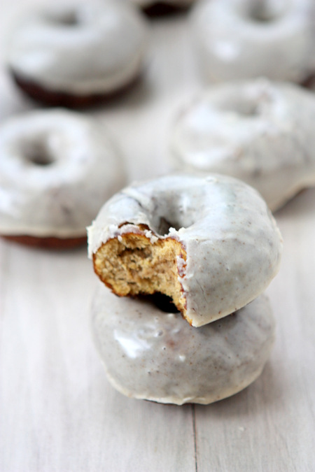 Pumpkin Spiced Cake Doughnuts with Spiced Maple Glaze