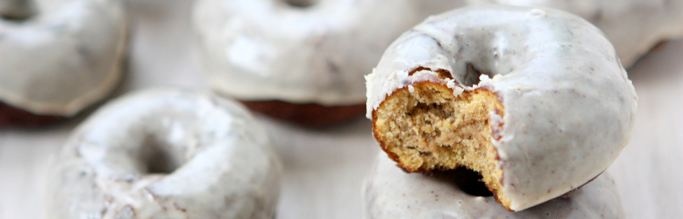 Pumpkin Spiced Cake Doughnuts with Spiced Maple Glaze