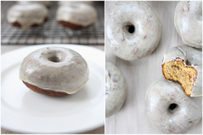 Pumpkin Spiced Cake Doughnuts with Spiced Maple Glaze