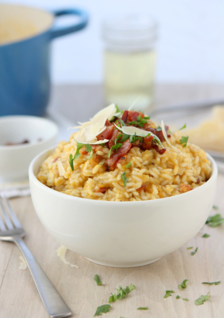 Butternut Squash Risotto with Bacon and Sage