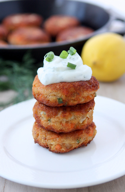 Potato and Salmon Cakes with Ginger and Scallions