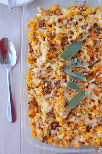 Butternut Squash, Chorizo, and Pecan Baked Pasta