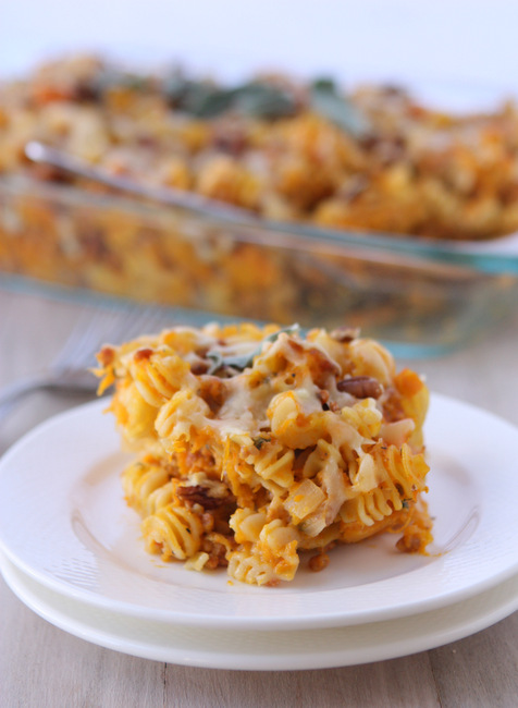 Butternut Squash, Chorizo, and Pecan Baked Pasta | thekitchenpaper.com