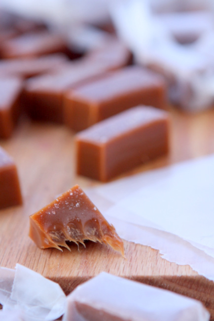 Salted Bourbon Caramels | thekitchenpaper.com