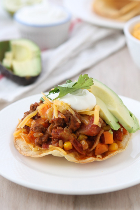 Chorizo Sweet Potato Tostadas | thekitchenpaper.com