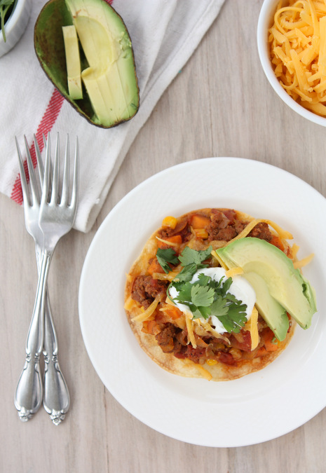 Chorizo Sweet Potato Tostadas | thekitchenpaper.com