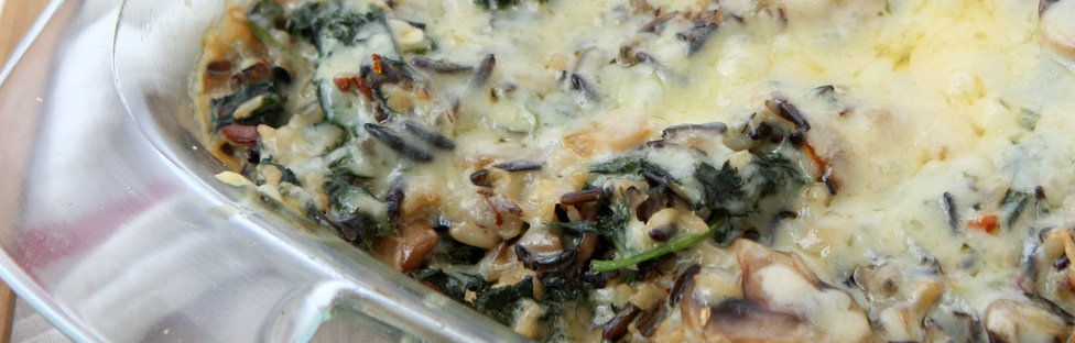 Mushroom Kale Wild Rice Casserole | thekitchenpaper.com