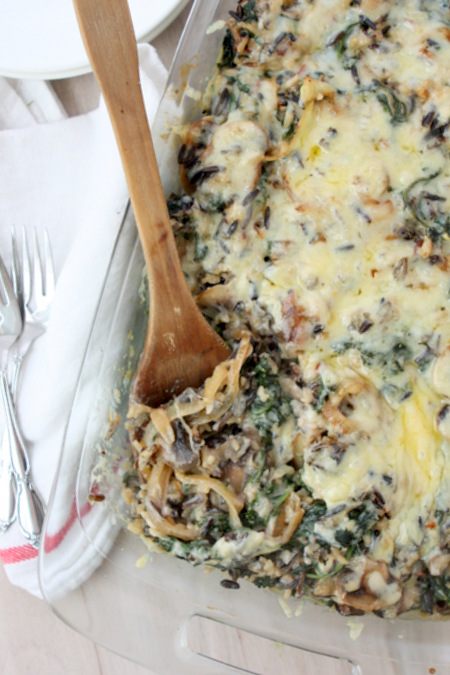 Mushroom Kale Wild Rice Casserole | thekitchenpaper.com