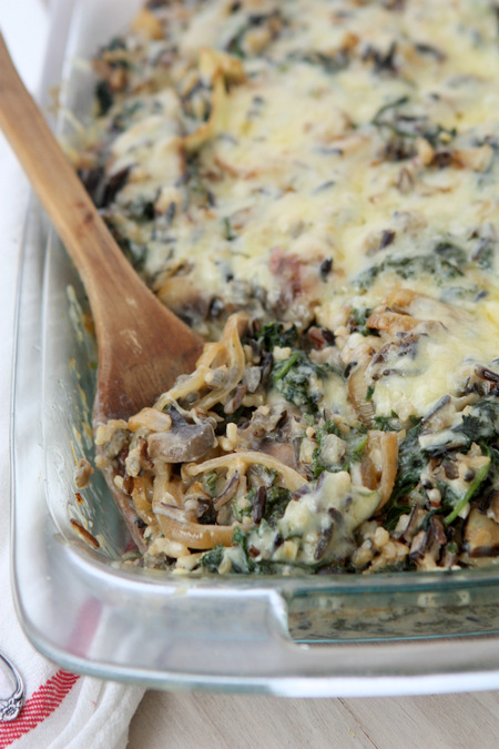 Mushroom Kale Wild Rice Casserole | thekitchenpaper.com