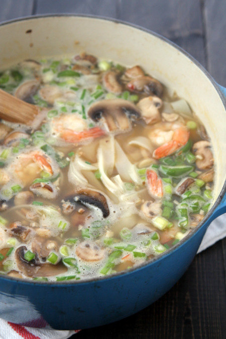 Mushroom Shrimp Noodle Soup with Egg | thekitchenpaper.com