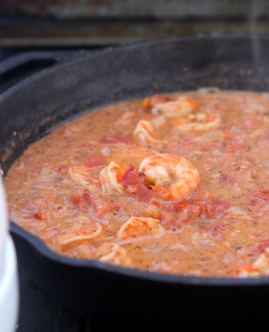 Creamy Tomato Pasta with Lemon Shrimp | thekitchenpaper.com