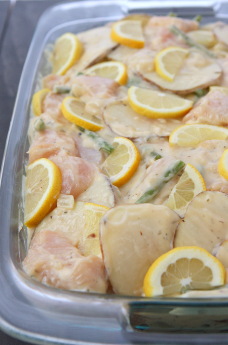 Lemon Chicken Potato Green Bean Casserole | thekitchenpaper.com