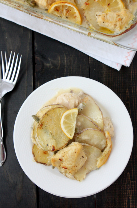 Lemon Chicken Potato Green Bean Casserole | thekitchenpaper.com