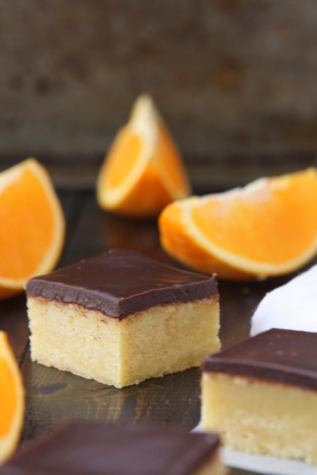 Orange Cookie Bars with Chocolate Ganache | thekitchenpaper.com