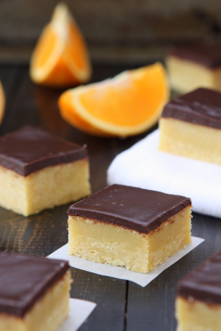 Orange Cookie Bars with Chocolate Ganache | thekitchenpaper.com