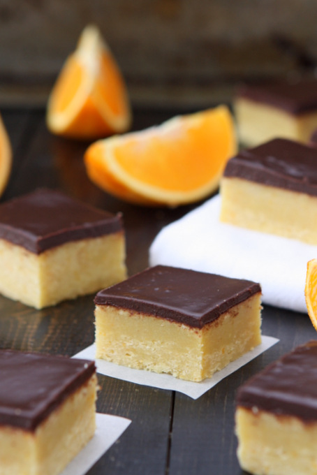 Orange Cookie Bars with Chocolate Ganache | thekitchenpaper.com