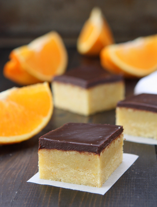 Orange Cookie Bars with Chocolate Ganache | thekitchenpaper.com