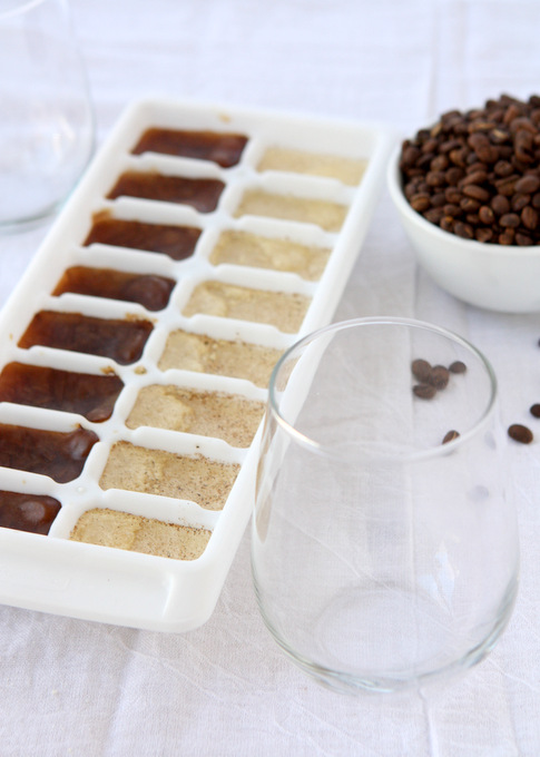 Iced Coffee with Vanilla Bean Coffee Ice Cubes | thekitchenpaper.com