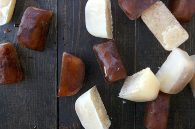 Iced Coffee with Vanilla Bean Coffee Ice Cubes | thekitchenpaper.com