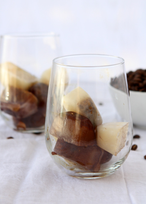 Iced Coffee with Vanilla Bean Coffee Ice Cubes | thekitchenpaper.com