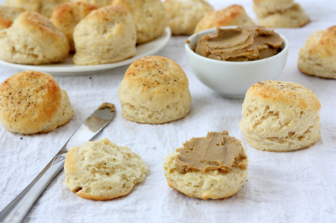 Black Pepper Biscuits with Bourbon Molasses Butter | thekitchenpaper.com