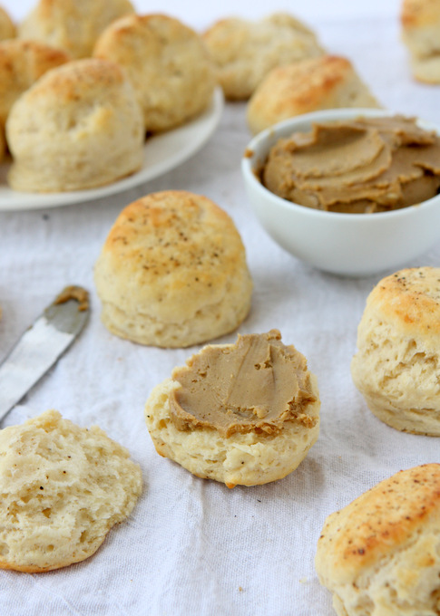 Black Pepper Biscuits with Bourbon Molasses Butter | thekitchenpaper.com