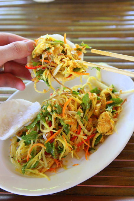 Gỏi Ngũ Sắc: Green Mango and Papaya Salad | thekitchenpaper.com