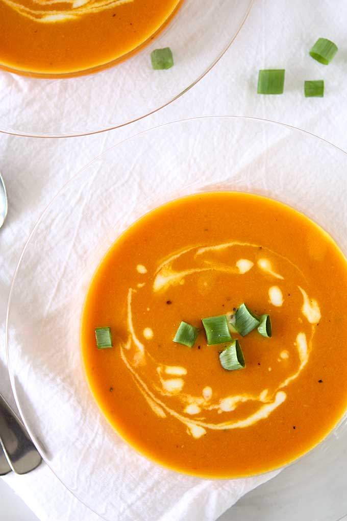 Orange Tomato, Turmeric, Coconut Soup | thekitchenpaper.com