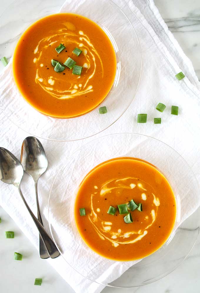 Orange Tomato, Turmeric, Coconut Soup | thekitchenpaper.com