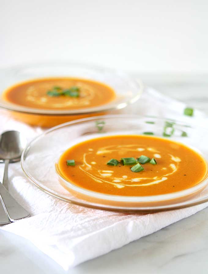 Orange Tomato, Turmeric, Coconut Soup | thekitchenpaper.com