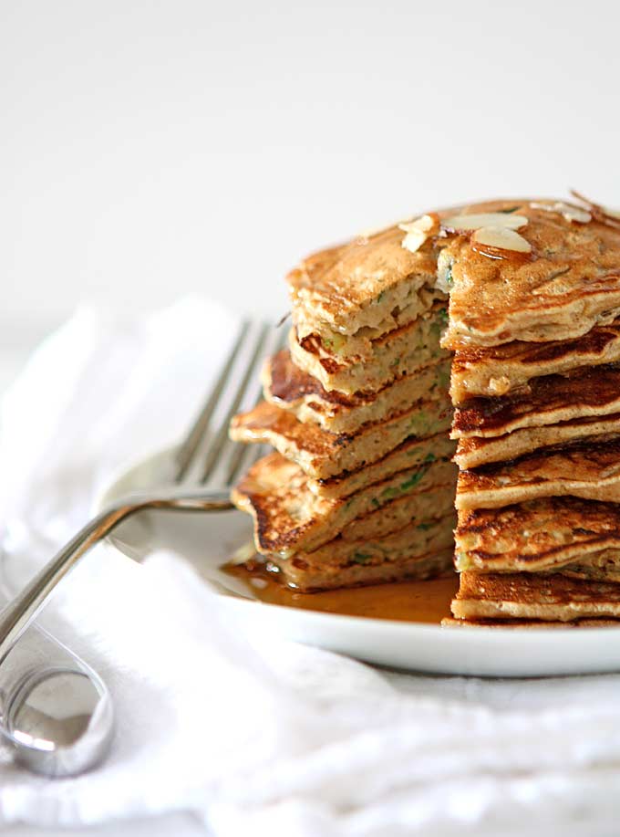 Whole Wheat Spiced Zucchini Pancakes | thekitchenpaper.com