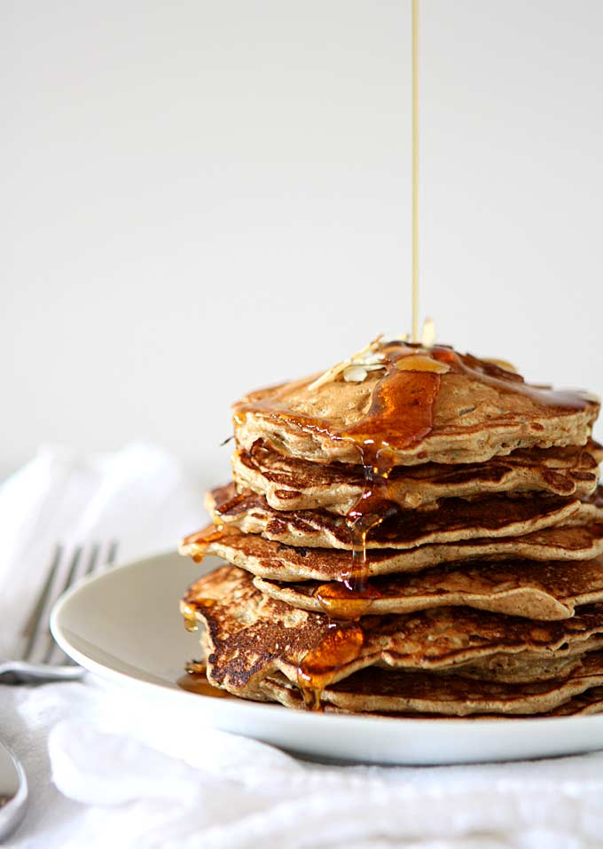 Whole Wheat Spiced Zucchini Pancakes | thekitchenpaper.com