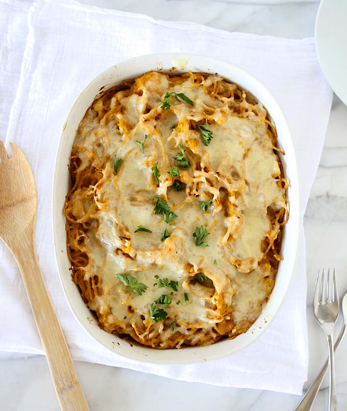 Brown Butter Butternut Squash Spaghetti Bake | thekitchenpaper.com