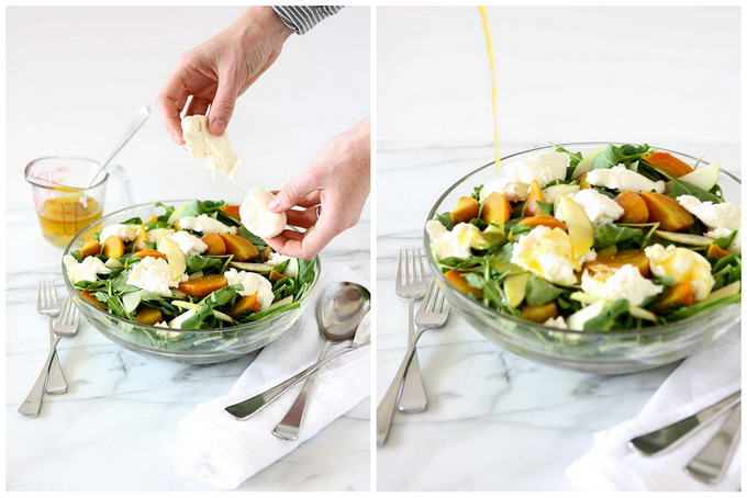 Golden Beet, Apple, Burrata, Arugula Salad | thekitchenpaper.com