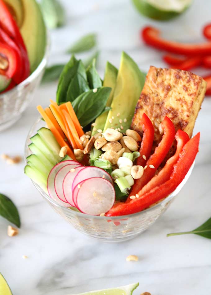 Lemongrass Tofu Vietnamese Farro Salad | thekitchenpaper.com